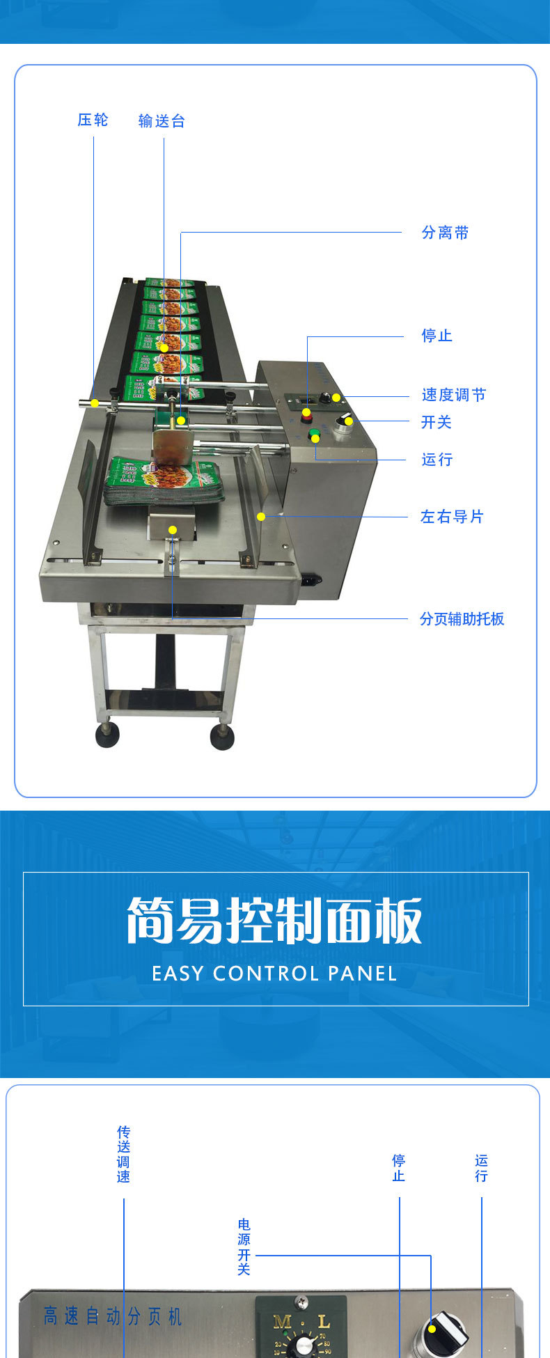 電子調(diào)速分頁機說明書分頁袋子分頁