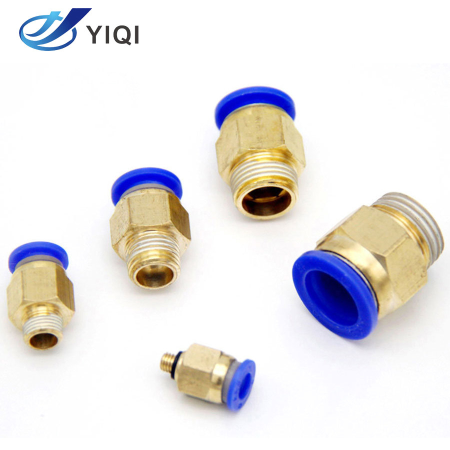 氣動(dòng)快速接頭PC8-02銅外螺紋直通快插氣管接頭PC10-03/PC 12-04