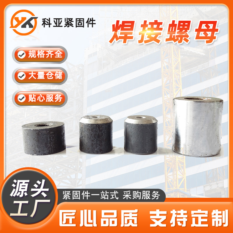 冷鐓圓螺母內(nèi)螺紋圓螺母非標(biāo)圓柱螺母加長連接母焊接螺母臺階母