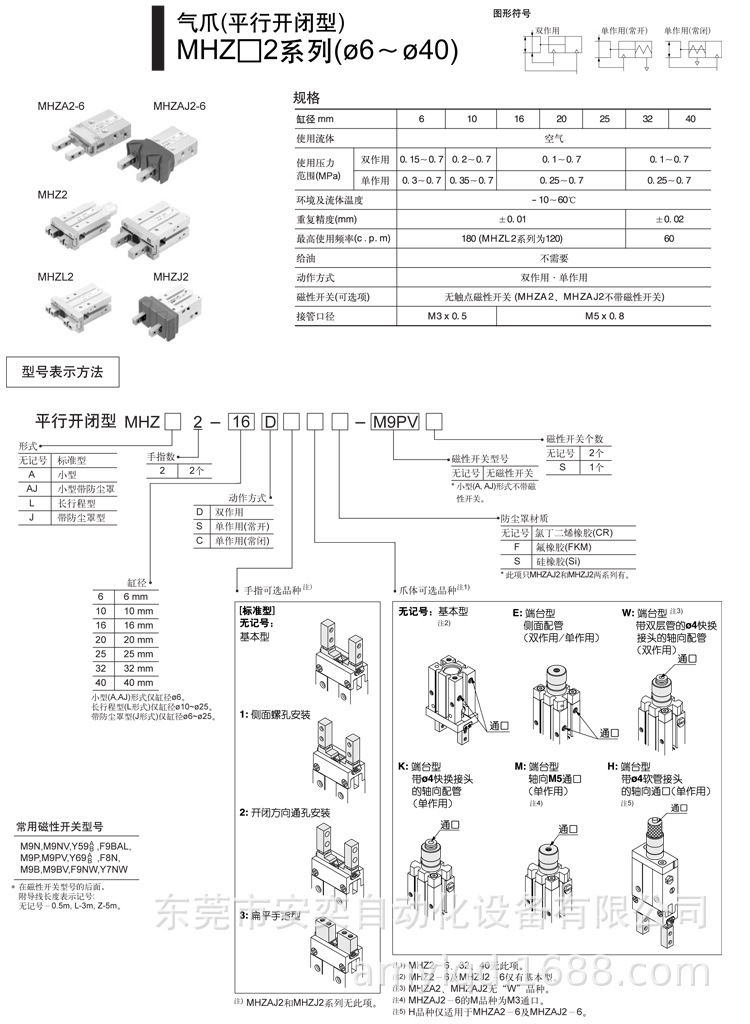 氣爪選型資料
