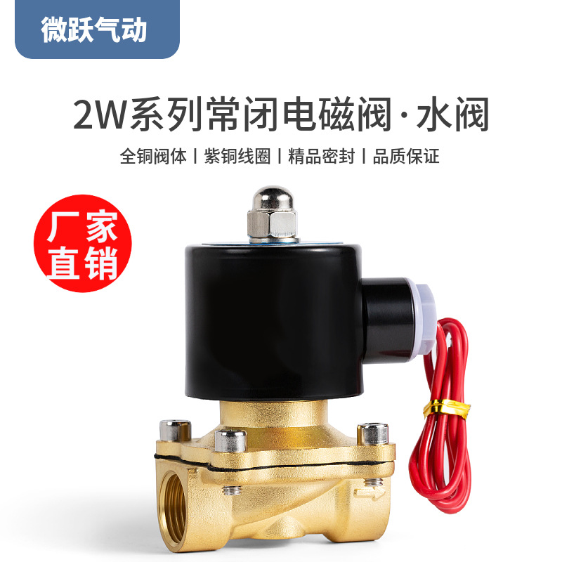 氣動常閉電磁閥水閥220V氣閥24V開關(guān)2W025-08/4分6分1寸1.2DN 20銅