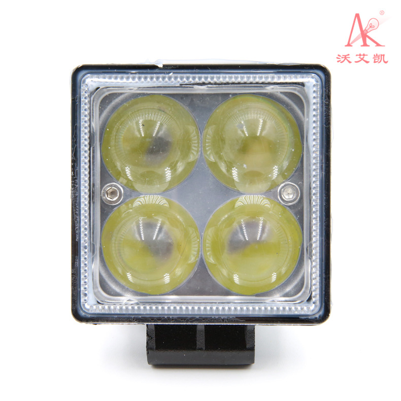 防水4珠聚光大燈12W工程車改裝遠光大燈led汽車中網(wǎng)射燈 摩托前燈