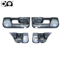 適用于10-22款豐田普拉多霸道車門防踢板全包圍碳纖紋門板防護板