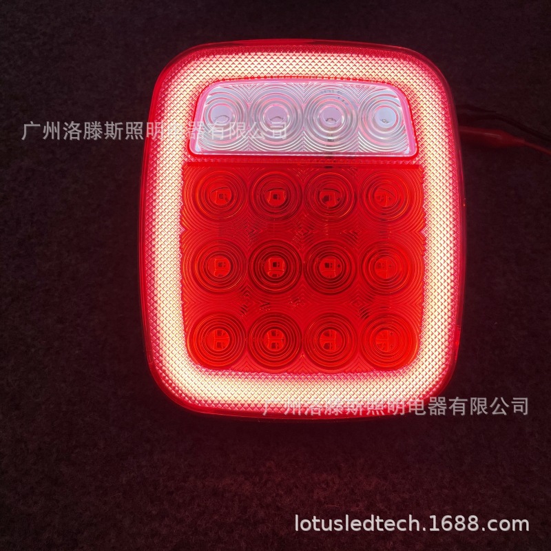 #優(yōu)品#牧馬人后尾燈 吉Pu皮卡車燈 剎車燈 行駛燈霧燈爆閃 10-30V