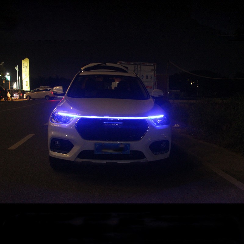 啟動掃描貫穿式日行燈 機(jī)蓋氛圍燈引擎蓋裝飾燈中網(wǎng)LED改裝燈