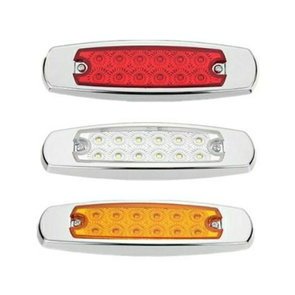 跨境專供 12LED卡車邊燈 LED汽車邊燈重卡車廂邊燈紅黃白三色