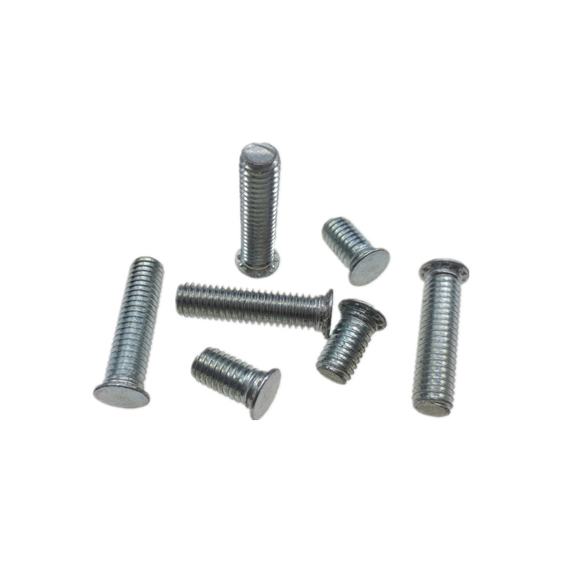 廠家批發(fā)壓鉚螺絲 碳鋼加硬藍(lán)鋅鈑金壓板平圓頭壓鉚螺釘量大從優(yōu)