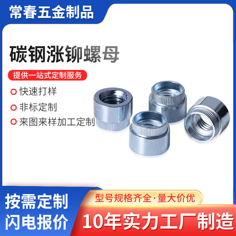 廠家直銷冷墩鍍鋅漲鉚螺母Z-M3M4M5M6M8圓螺母焊接螺母