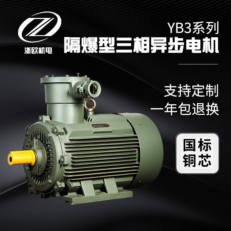 三相異步隔爆電機YB3系列0.75-250KW6級防爆電機BT4國標銅線電機