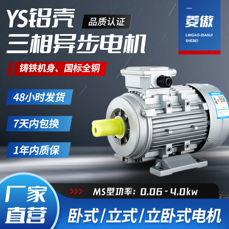 YS鋁殼0.75千瓦-18.5千瓦三相異步電動機2極立臥式交流電動機批發(fā)