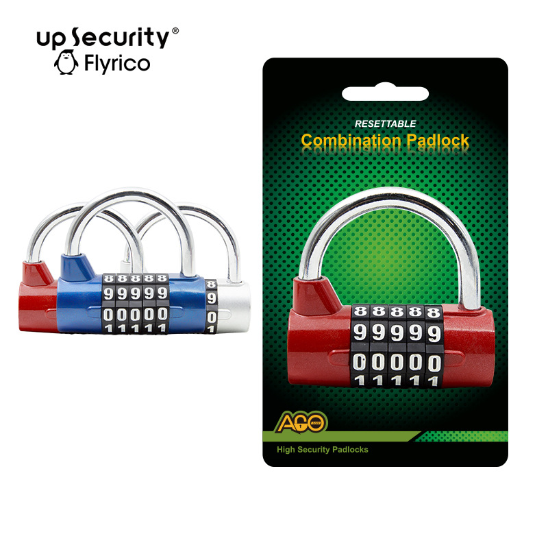 06-5H5位健身房密碼鎖會(huì)所大號(hào)更衣柜工具箱防盜窗掛鎖U型密碼鎖