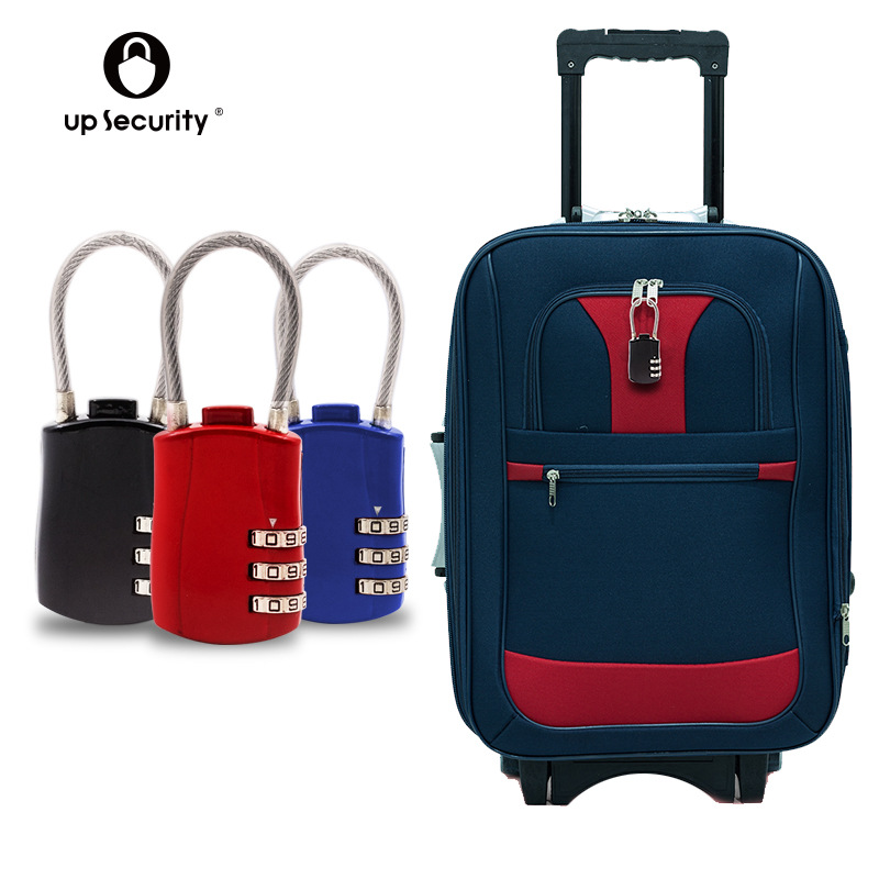 033U 品質(zhì)鋼絲密碼鎖鋅合金輪子頭盔柜子拉桿箱書包書桌密碼掛鎖