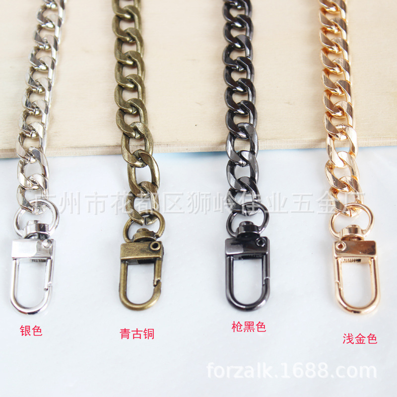 扁鏈帶門扣 服飾箱包鏈條 跨境熱賣飾品配件 9mm寬扁鏈加門扣現(xiàn)貨