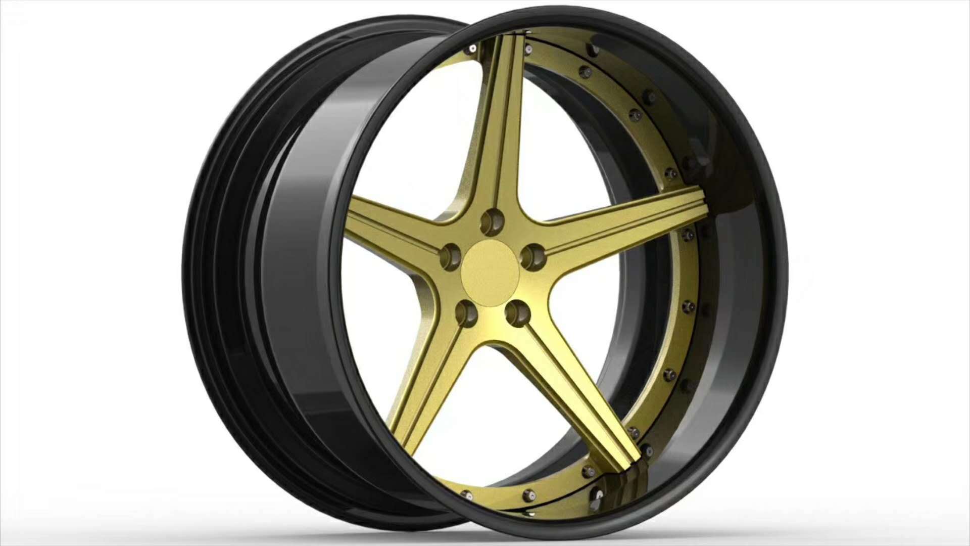 重慶庫羅德檸檬黃兩片式鍛造輪轂轎車輪轂多種尺寸可dz