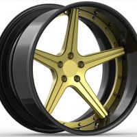 重慶庫羅德檸檬黃兩片式鍛造輪轂轎車輪轂多種尺寸可dz