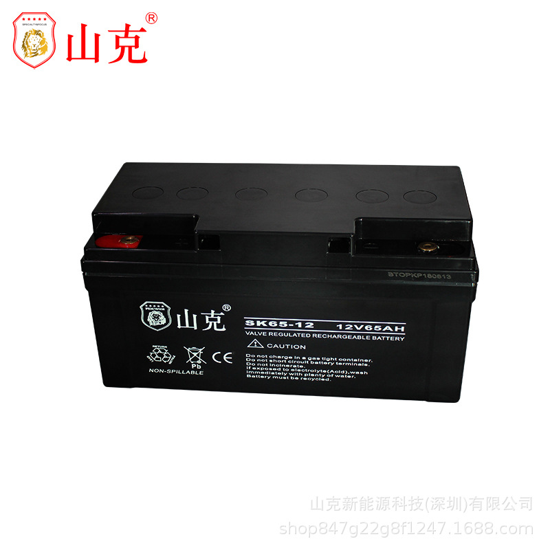 山克12V65AH蓄電池UPS電池應(yīng)急門禁電瓶逆變器蓄電池免維護蓄電池