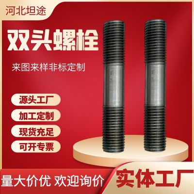 高強(qiáng)度發(fā)黑雙頭螺栓全螺紋螺栓 8.810.912.9級(jí)高強(qiáng)不等 長(zhǎng)雙頭螺栓