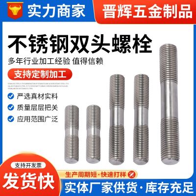 304不銹鋼雙頭螺栓 廠家供應(yīng)不銹鋼等長雙頭螺柱定制雙頭螺絲螺桿
