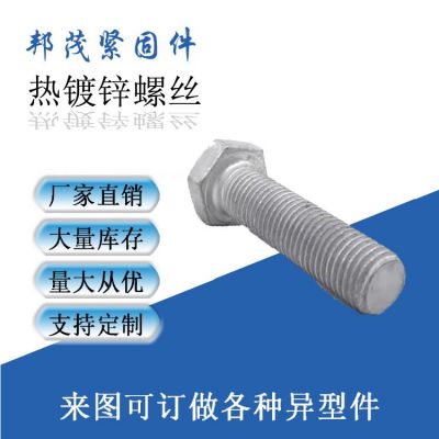 廠家現(xiàn)貨供應(yīng) 4.8級(jí)熱鍍鋅螺栓 熱鍍鋅螺絲 光伏熱鍍鋅外六角螺栓