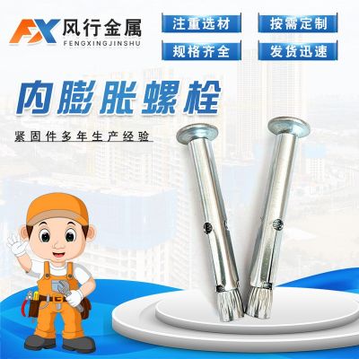 大盤頭內(nèi)膨脹 藍白鋅膨脹螺栓 電梯膨脹螺絲平頭十字膨脹絲不銹鋼
