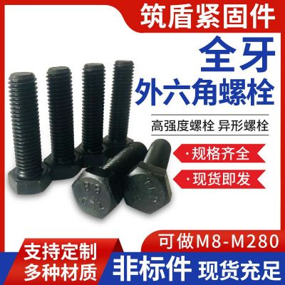 全牙外六角螺栓 8.8級(jí)高強(qiáng)度碳鋼全牙外六角螺栓非標(biāo)件外六角螺栓