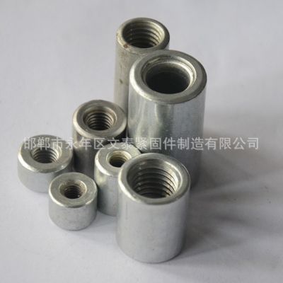 鐵本色圓柱螺母M8套管20外徑焊接圓柱螺母車架焊接母加長(zhǎng)母圓套管