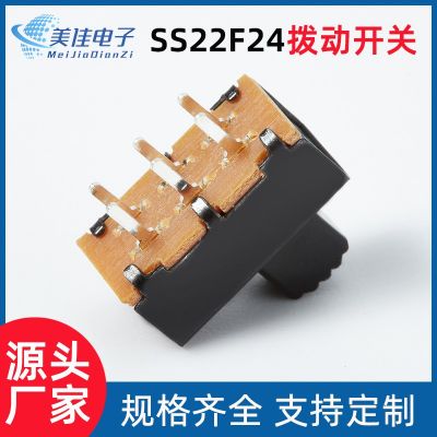 SS22F24(SS22F30)雙排兩檔六腳直插立式雙刀雙擲2P2T撥動(dòng)開關(guān)