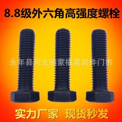 廠家直銷8.810.912.9級高強度外六角螺栓螺絲發(fā)黑碳鋼螺絲螺栓