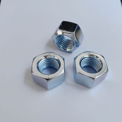 DIN980V全金屬六角壓點鎖緊螺母 M24 10級藍(lán)白鋅 現(xiàn)貨