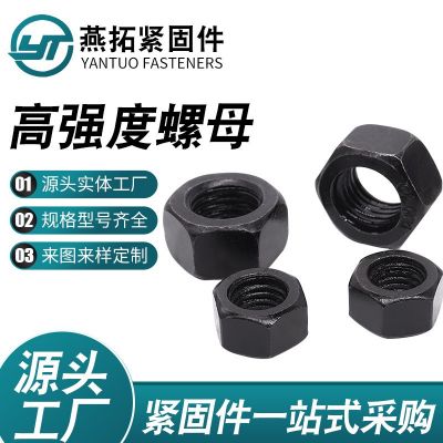 高強度螺母 8.8級發(fā)黑高強度六角螺母 高強度六角螺母