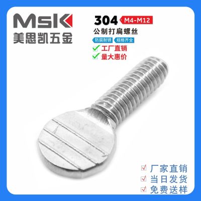 鍍鋅美制拇指螺絲 手擰打扁螺釘 球拍螺栓8#10#1/4 5/16