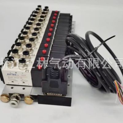 亞德客電磁閥組4V210-08DC24V電磁控制氣閥集成電磁閥組帶線式閥