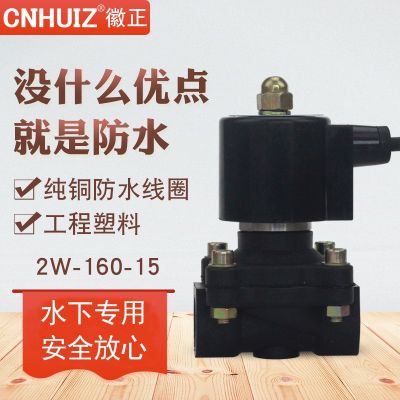 徽正防水電磁閥2A/2W-160-15 DN15塑料4分水下專用電控閥進(jìn)水閥