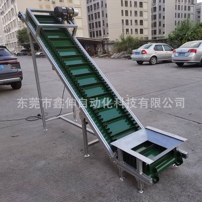 爬坡皮帶輸送機(jī) 顆粒物料輸送線卸貨上料提升機(jī)皮帶線食品傳送機(jī)