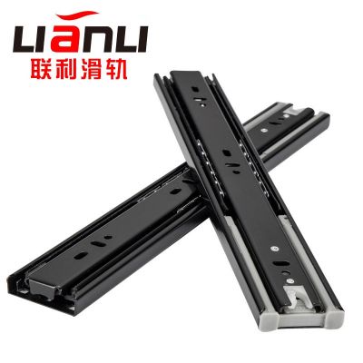 45寬抽屜滑軌三節(jié)緩沖阻尼導(dǎo)軌液壓自吸阻尼滑軌8寸三節(jié)緩 沖滑軌