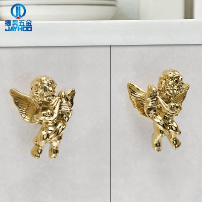 衣柜門(mén)可愛(ài)小天使黃銅拉手 創(chuàng)意兒童房間柜門(mén)蜻蜓蝴蝶銅把手