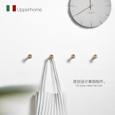 奕居黃銅掛鉤衛(wèi)生間浴室玄關(guān)壁掛創(chuàng)意掛衣鉤北歐黃銅裝飾衣帽鉤