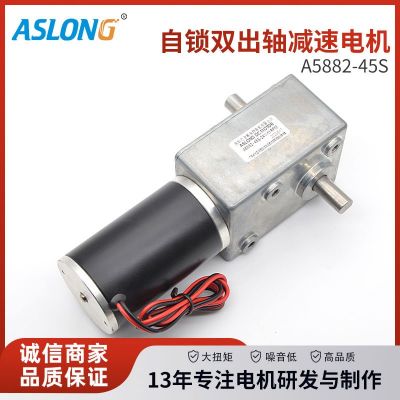 A5882-45S雙出軸蝸桿減速馬達(dá)直流減速電機(jī)大扭矩電機(jī)24V 12V等