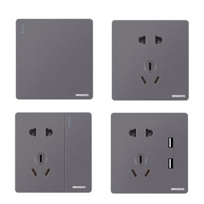 一開單控電源開關(guān)插座灰色墻壁家用開關(guān)廠家批發(fā)86酒店工程面板