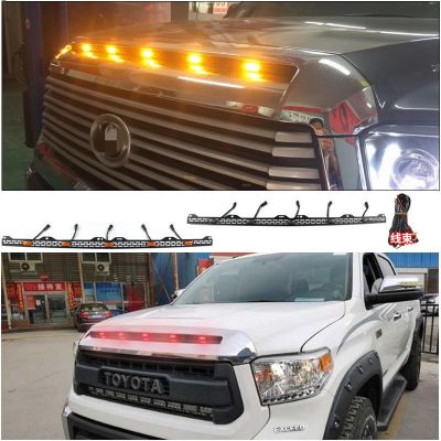 適用于Toyota豐田坦途中網(wǎng)格柵改裝14-20款機蓋LED小黃燈紅裝飾燈