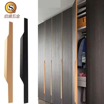 指拇封邊暗拉手隱形櫥柜門把手嵌入式免打孔免開槽衣柜指拇拉手