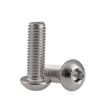 304不銹鋼內(nèi)六角螺絲批發(fā)M3M4M5M6m8半圓盤頭內(nèi)六角螺栓ISO7380