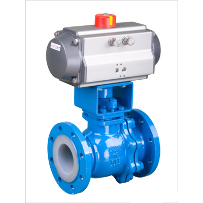 襯氟氣動球閥 意威鑄鋼法蘭式氣動襯氟球閥 上海